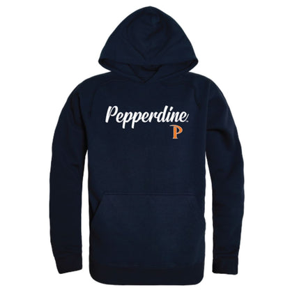 Pepperdine University Waves Mens Script Hoodie Sweatshirt Black-Campus-Wardrobe