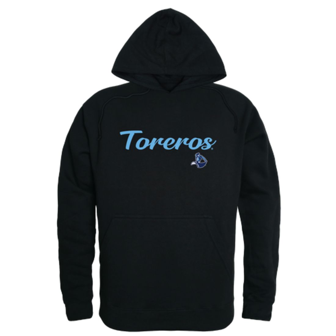 USD University of San Diego Toreros Mens Script Hoodie Sweatshirt Black-Campus-Wardrobe