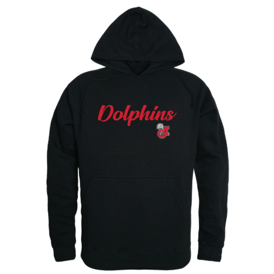 CSUCI California State University Channel Islands The Dolphins Mens Script Hoodie Sweatshirt Black-Campus-Wardrobe