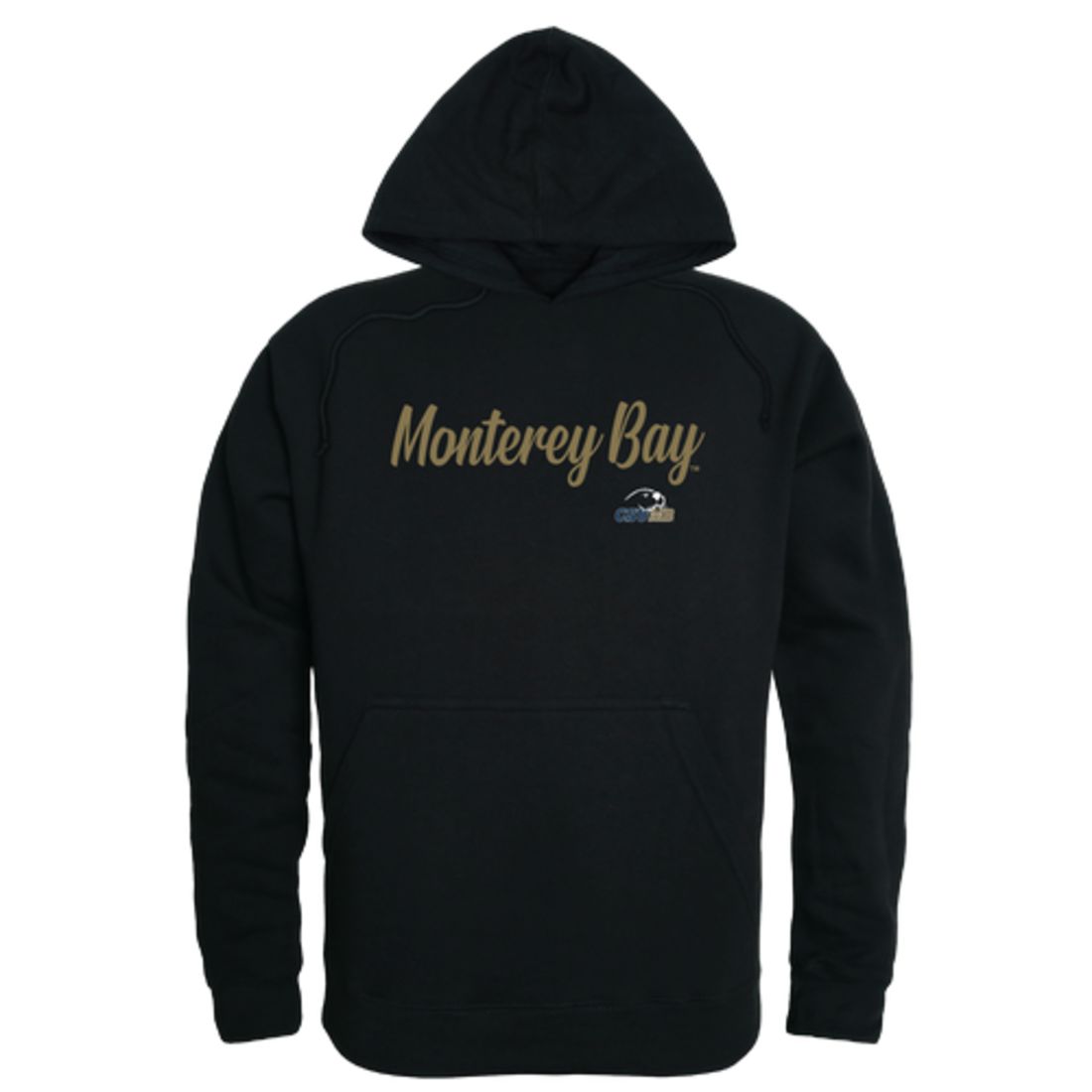 CSUMB California State University Monterey Bay Otters Mens Script Hoodie Sweatshirt Black-Campus-Wardrobe