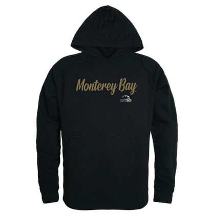 CSUMB California State University Monterey Bay Otters Mens Script Hoodie Sweatshirt Black-Campus-Wardrobe