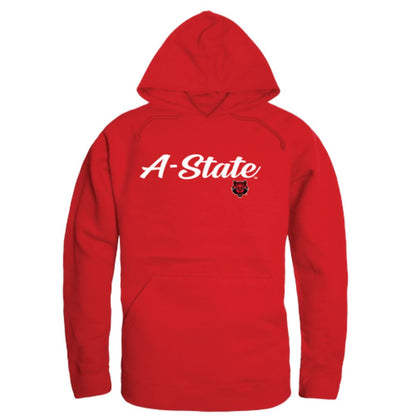 Arkansas State University A-State Red Wolves Mens Script Hoodie Sweatshirt Black-Campus-Wardrobe