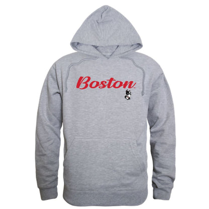 Boston University Terriers  Mens Script Hoodie Sweatshirt Black-Campus-Wardrobe