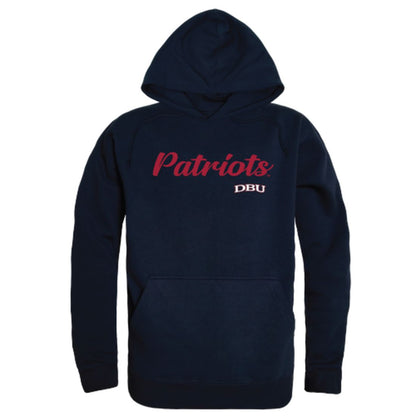 DBU Dallas Baptist University Patriot Mens Script Hoodie Sweatshirt Black-Campus-Wardrobe