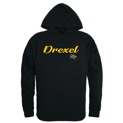Drexel University Dragons Mens Script Hoodie Sweatshirt Black-Campus-Wardrobe