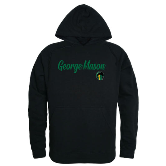 GMU George Mason University Patriots Mens Script Hoodie Sweatshirt Black-Campus-Wardrobe