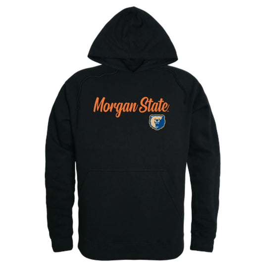 Morgan State University Bears Mens Script Hoodie Sweatshirt Black-Campus-Wardrobe