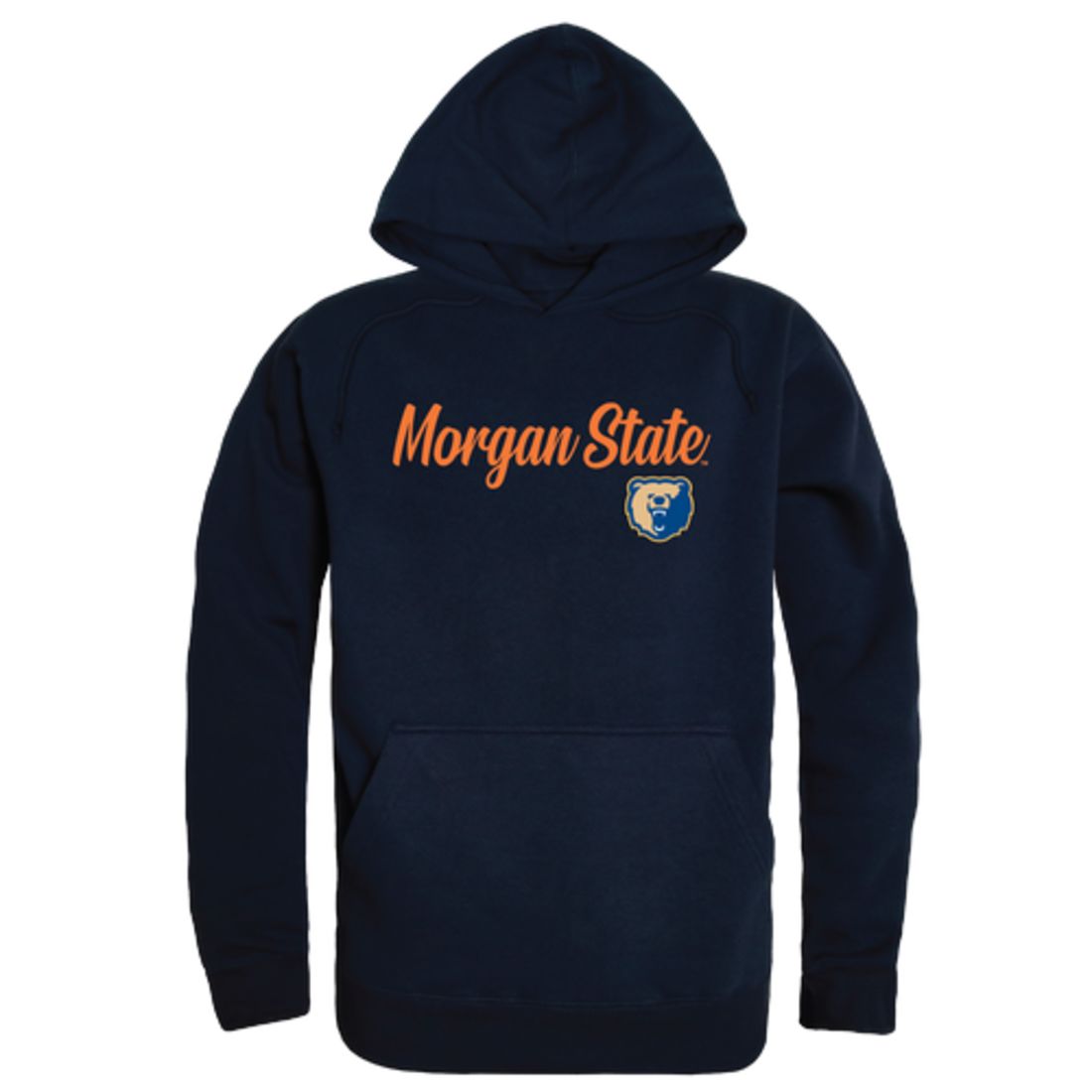 Morgan State University Bears Mens Script Hoodie Sweatshirt Black-Campus-Wardrobe