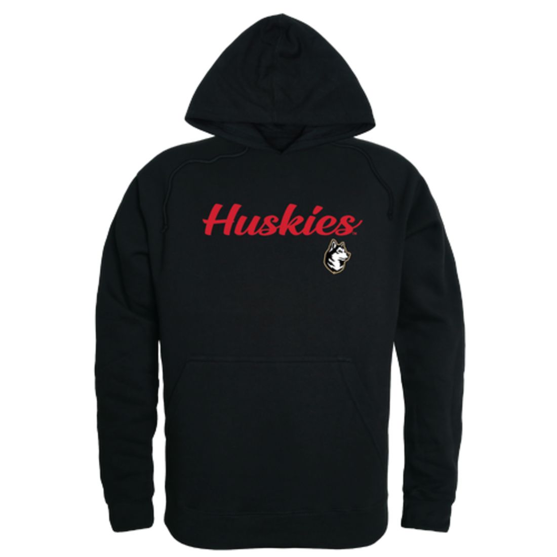 Northeastern University Huskies Mens Script Hoodie Sweatshirt Black-Campus-Wardrobe