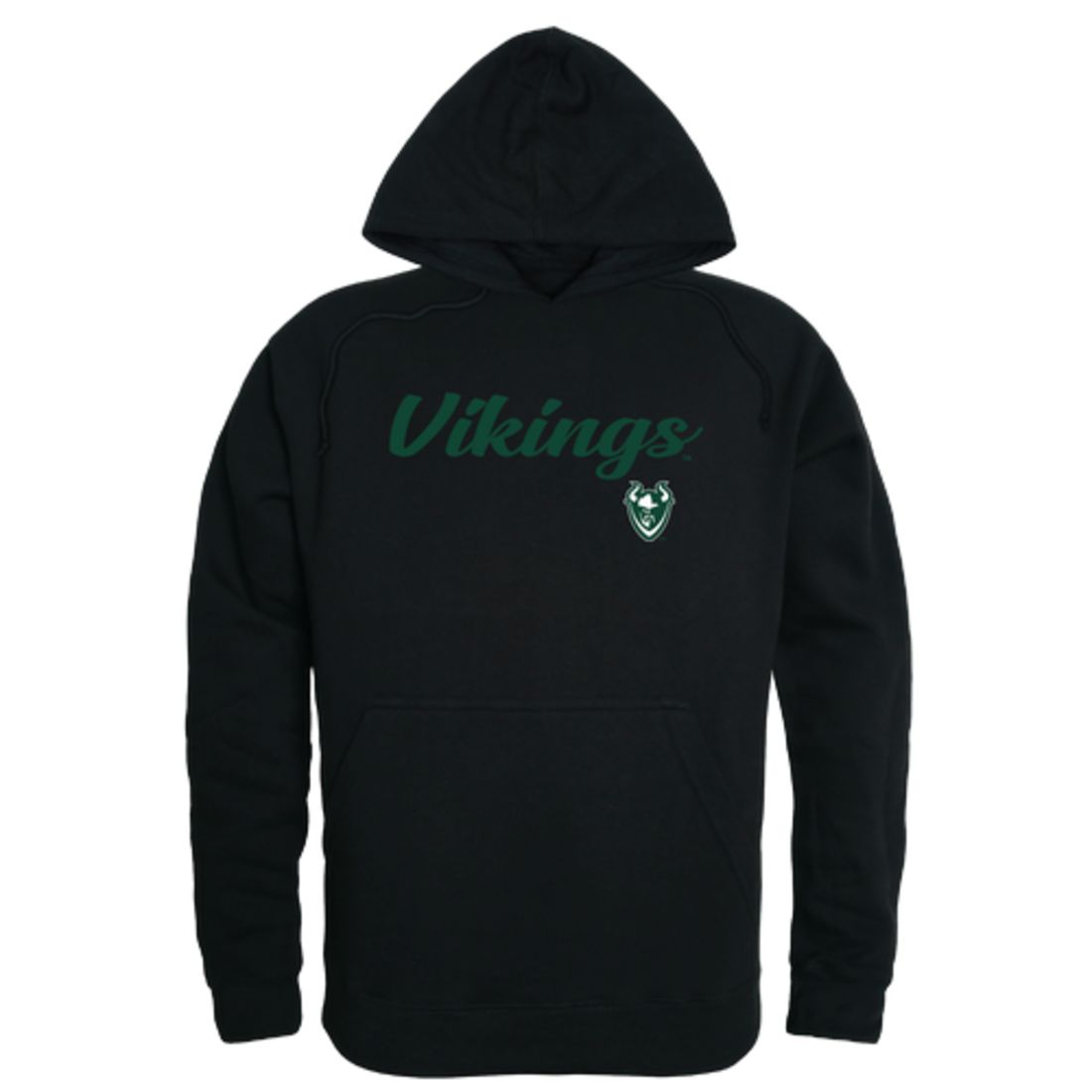 PSU Portland State University Vikings Mens Script Hoodie Sweatshirt Black-Campus-Wardrobe