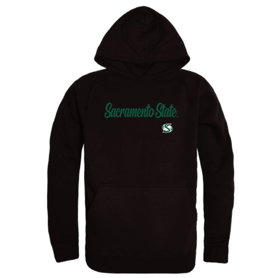 Sacramento State Hornets Mens Script Hoodie Sweatshirt Black-Campus-Wardrobe