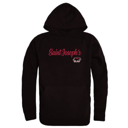 Saint Joseph's University Hawks Mens Script Hoodie Sweatshirt Black-Campus-Wardrobe