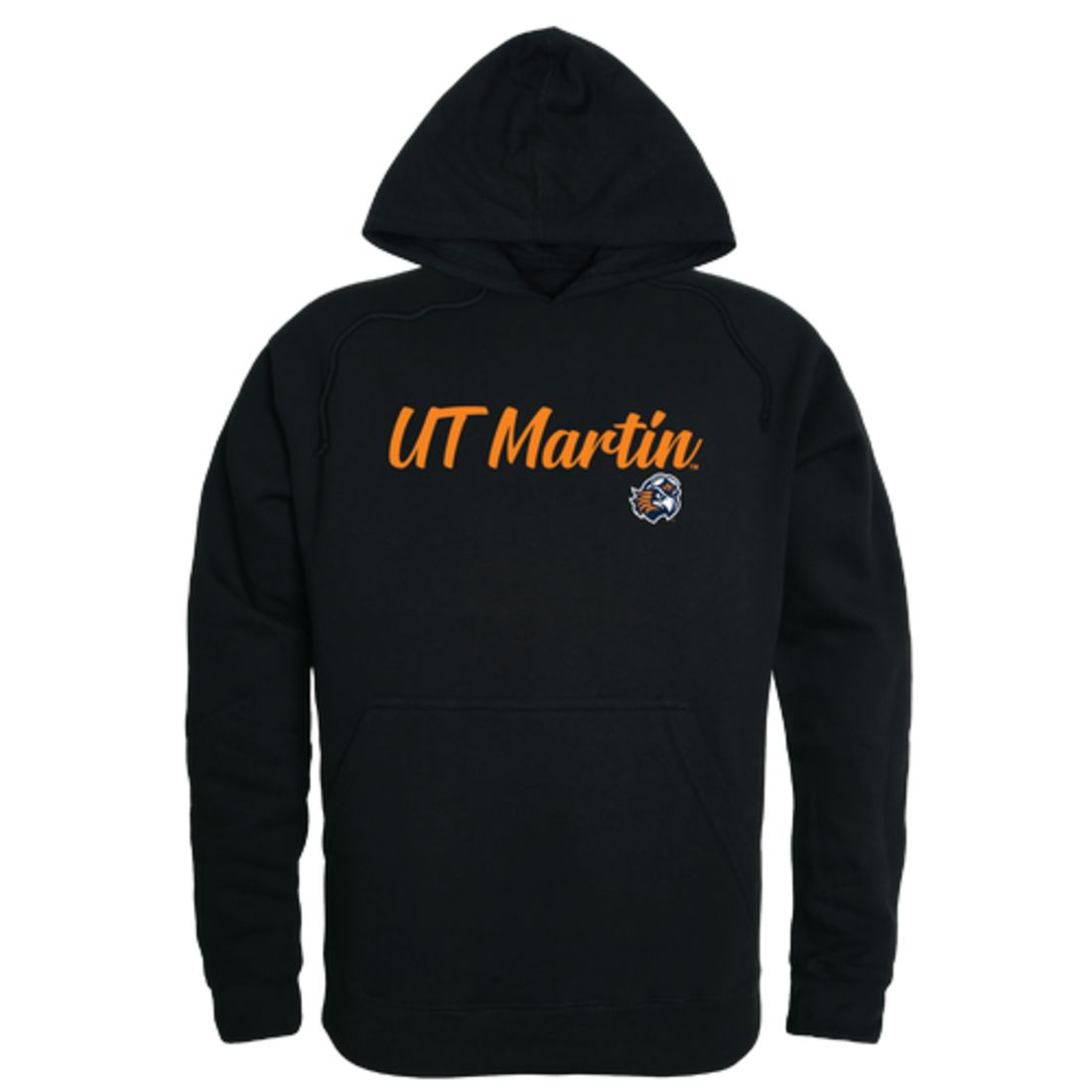 UT University of Tennessee at Martin Skyhawks Mens Script Hoodie Sweatshirt Black-Campus-Wardrobe
