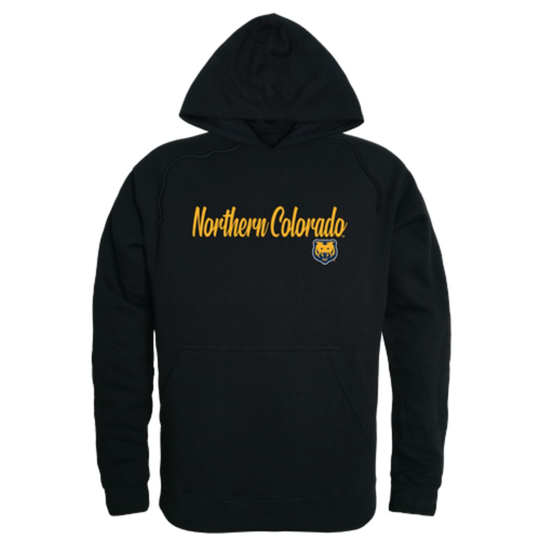 University of Northern Colorado Bears Mens Script Hoodie Sweatshirt Black-Campus-Wardrobe