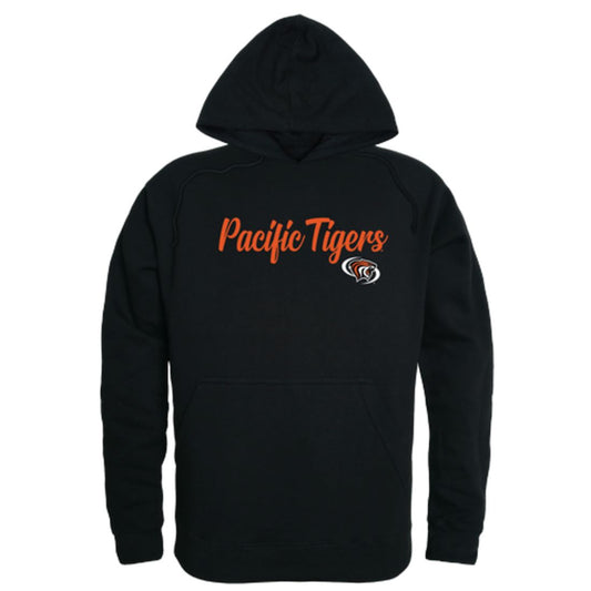 University of the Pacific Tigers Mens Script Hoodie Sweatshirt Black-Campus-Wardrobe