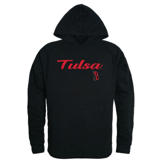 University of Tulsa Golden Golden Hurricane Mens Script Hoodie Sweatshirt Black-Campus-Wardrobe