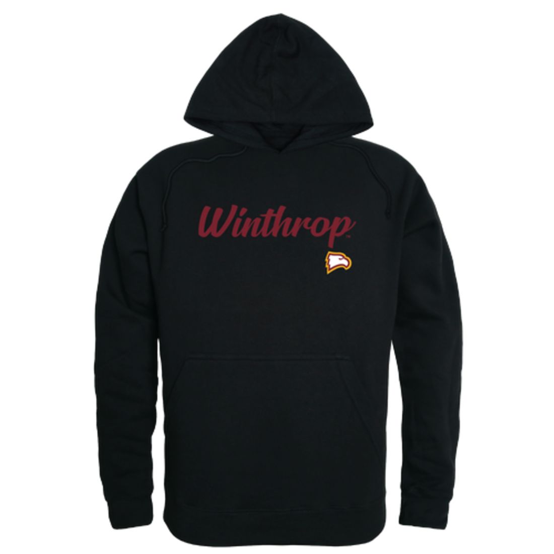 Winthrop University Eagles Mens Script Hoodie Sweatshirt Black-Campus-Wardrobe