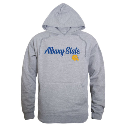 ASU Albany State University Golden Rams Mens Script Hoodie Sweatshirt Black-Campus-Wardrobe