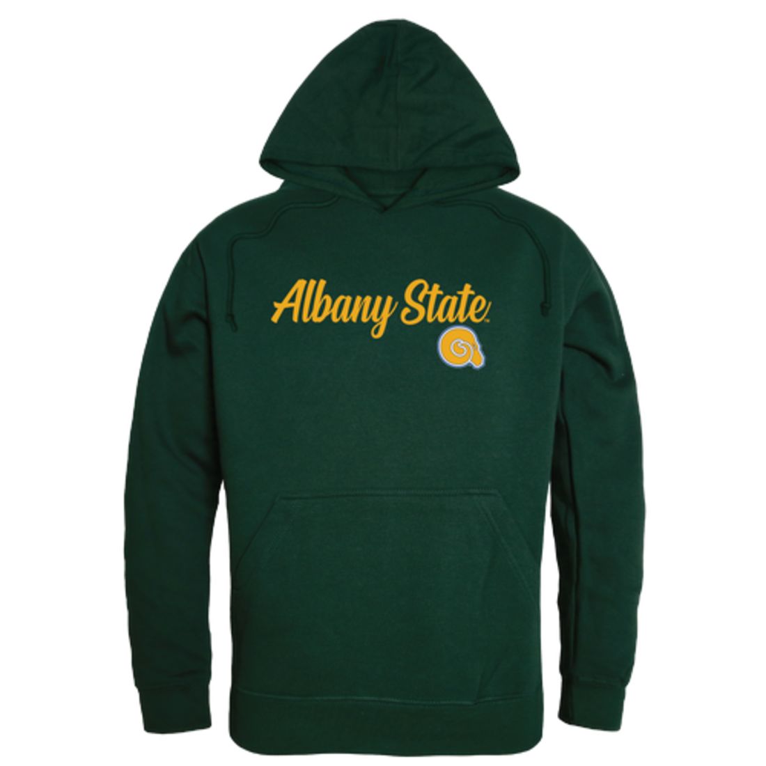 ASU Albany State University Golden Rams Mens Script Hoodie Sweatshirt Black-Campus-Wardrobe