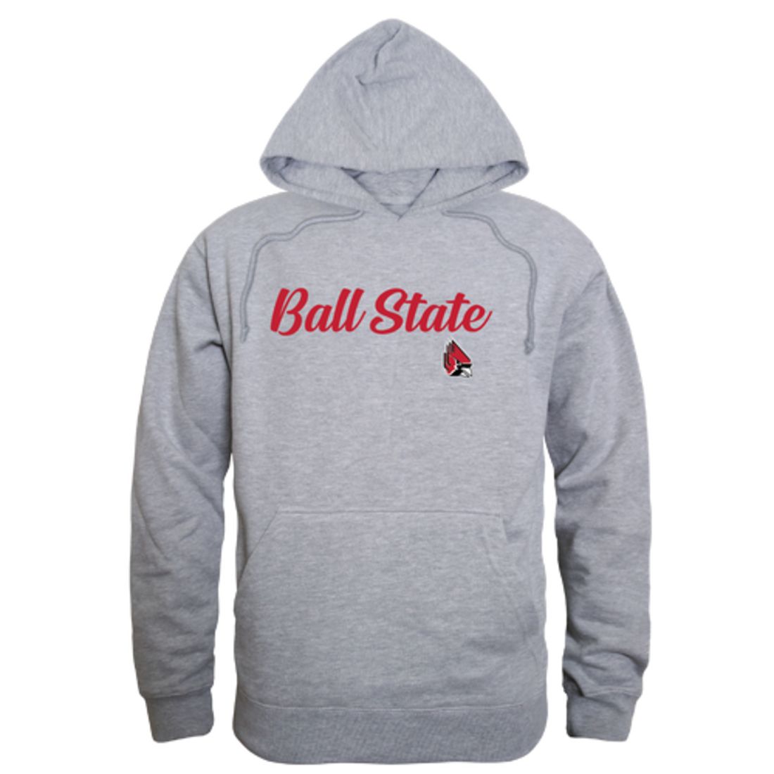 BSU Ball State University Cardinals Mens Script Hoodie Sweatshirt Black-Campus-Wardrobe