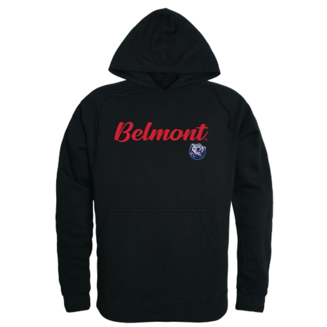 Belmont State University Bruins Mens Script Hoodie Sweatshirt Black-Campus-Wardrobe