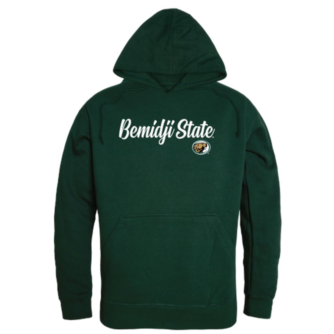 BSU Bemidji State University Beavers Mens Script Hoodie Sweatshirt Black-Campus-Wardrobe