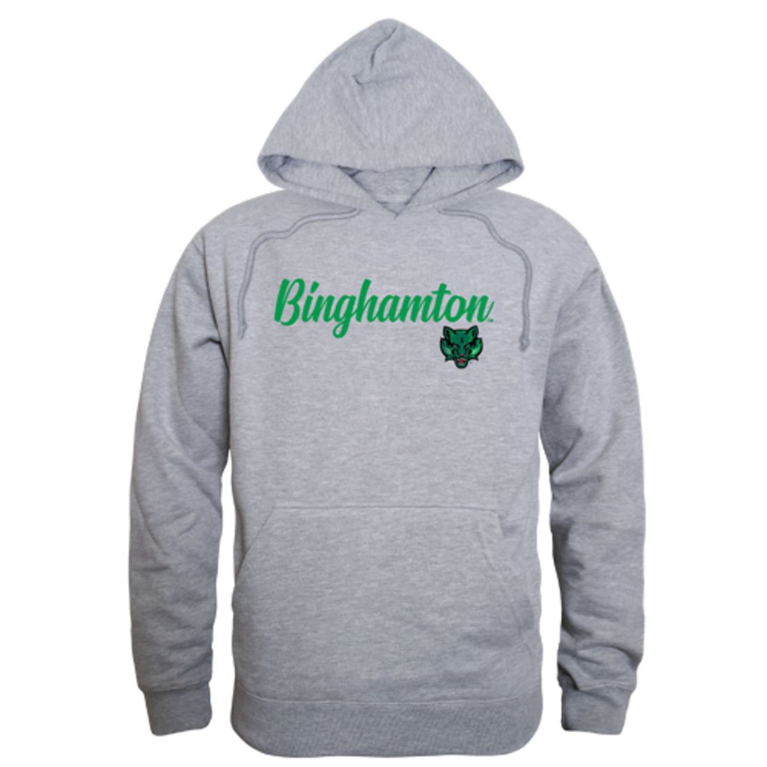 SUNY Binghamton University Bearcats Mens Script Hoodie Sweatshirt Black-Campus-Wardrobe