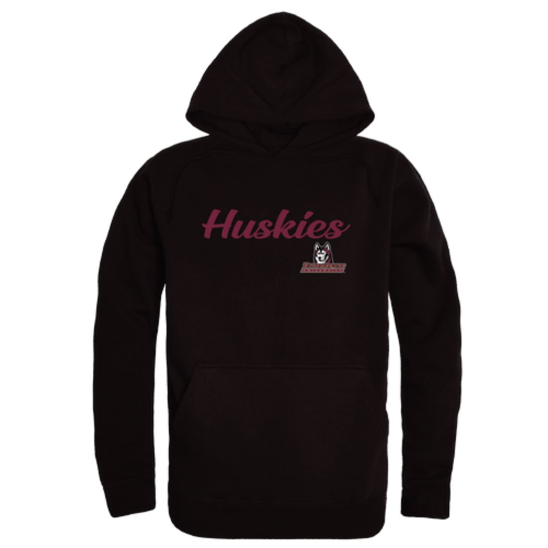 Bloomsburg University Huskies Mens Script Hoodie Sweatshirt Black-Campus-Wardrobe