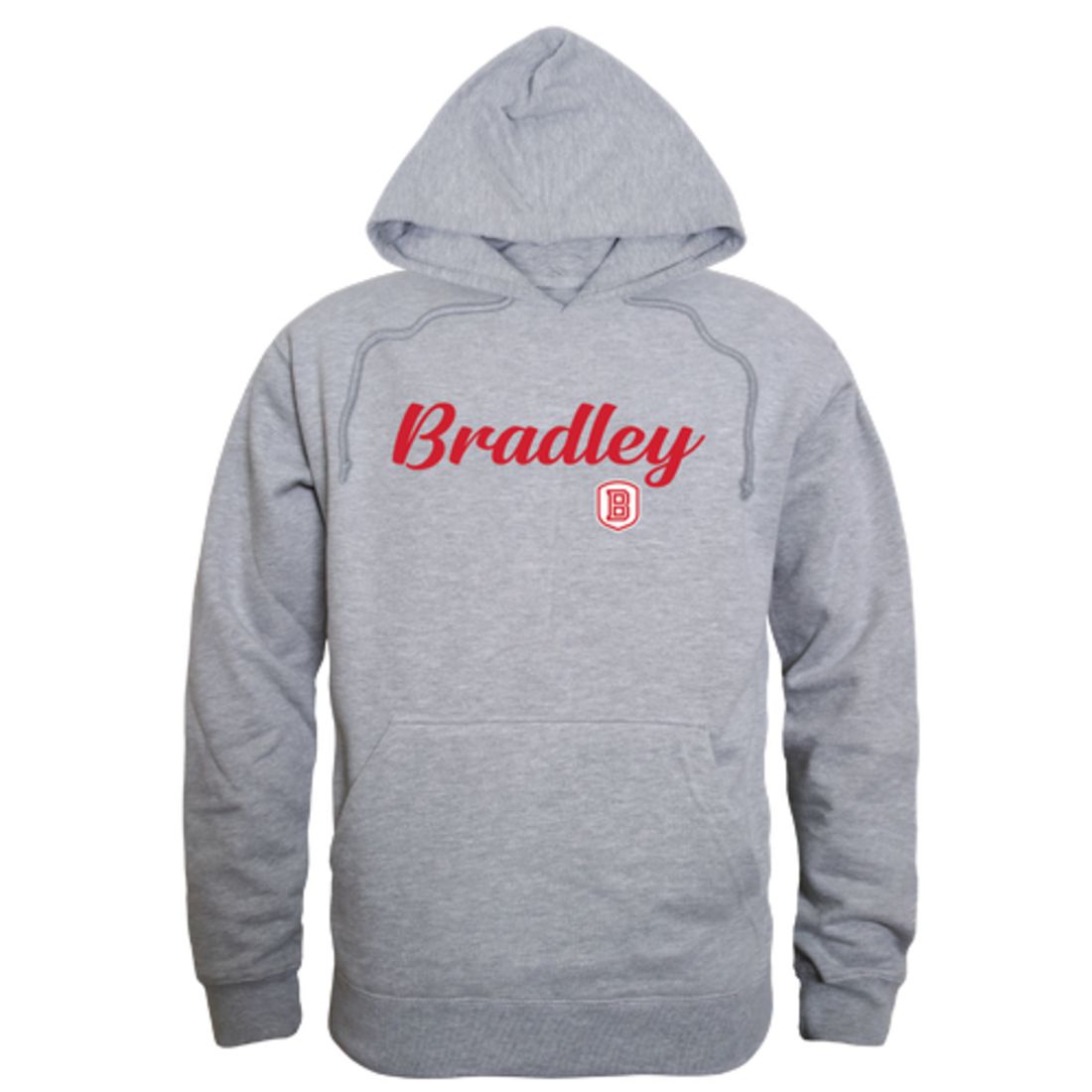 Bradley University Braves Mens Script Hoodie Sweatshirt Black-Campus-Wardrobe