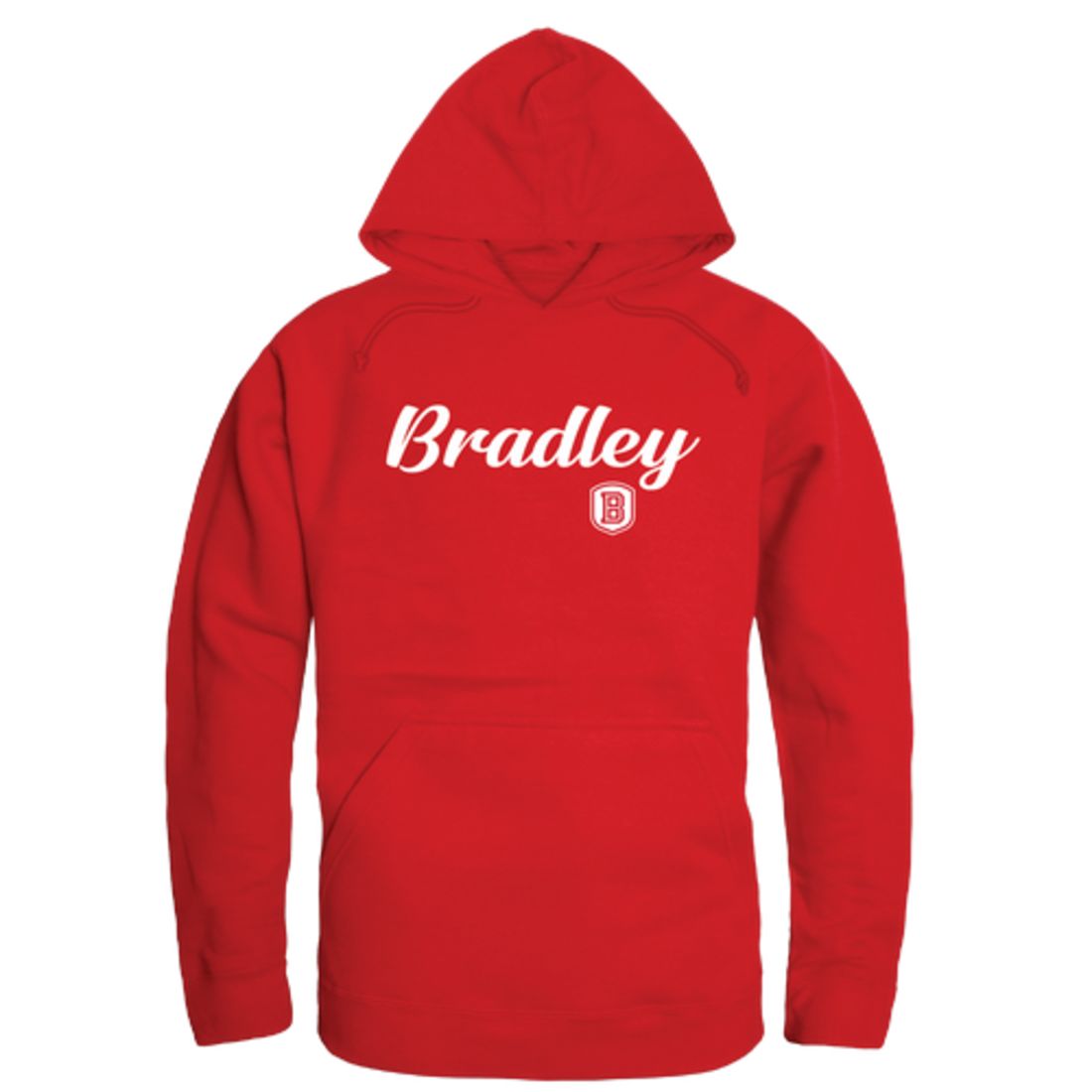 Bradley University Braves Mens Script Hoodie Sweatshirt Black-Campus-Wardrobe