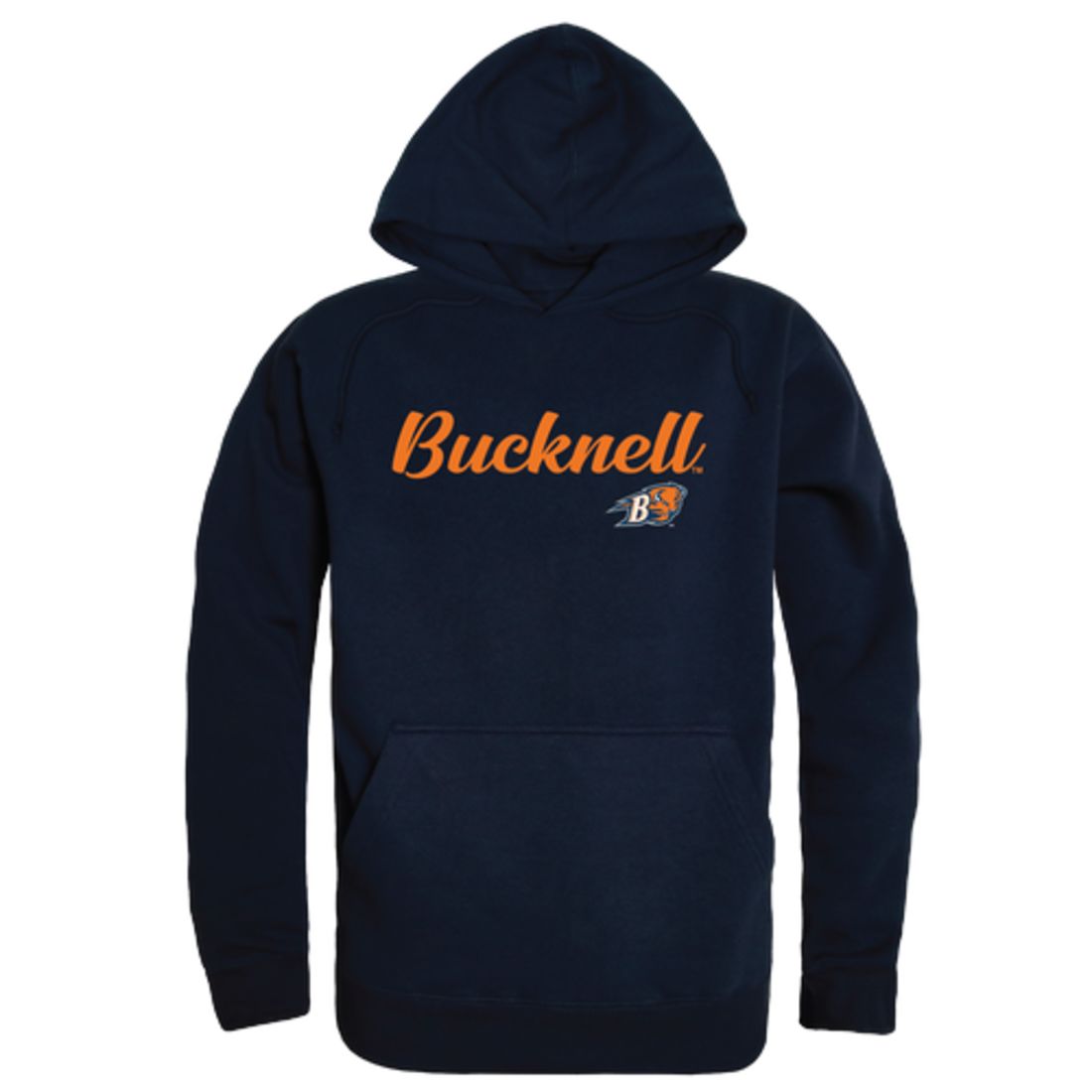 Bucknell University Bison Mens Script Hoodie Sweatshirt Black-Campus-Wardrobe