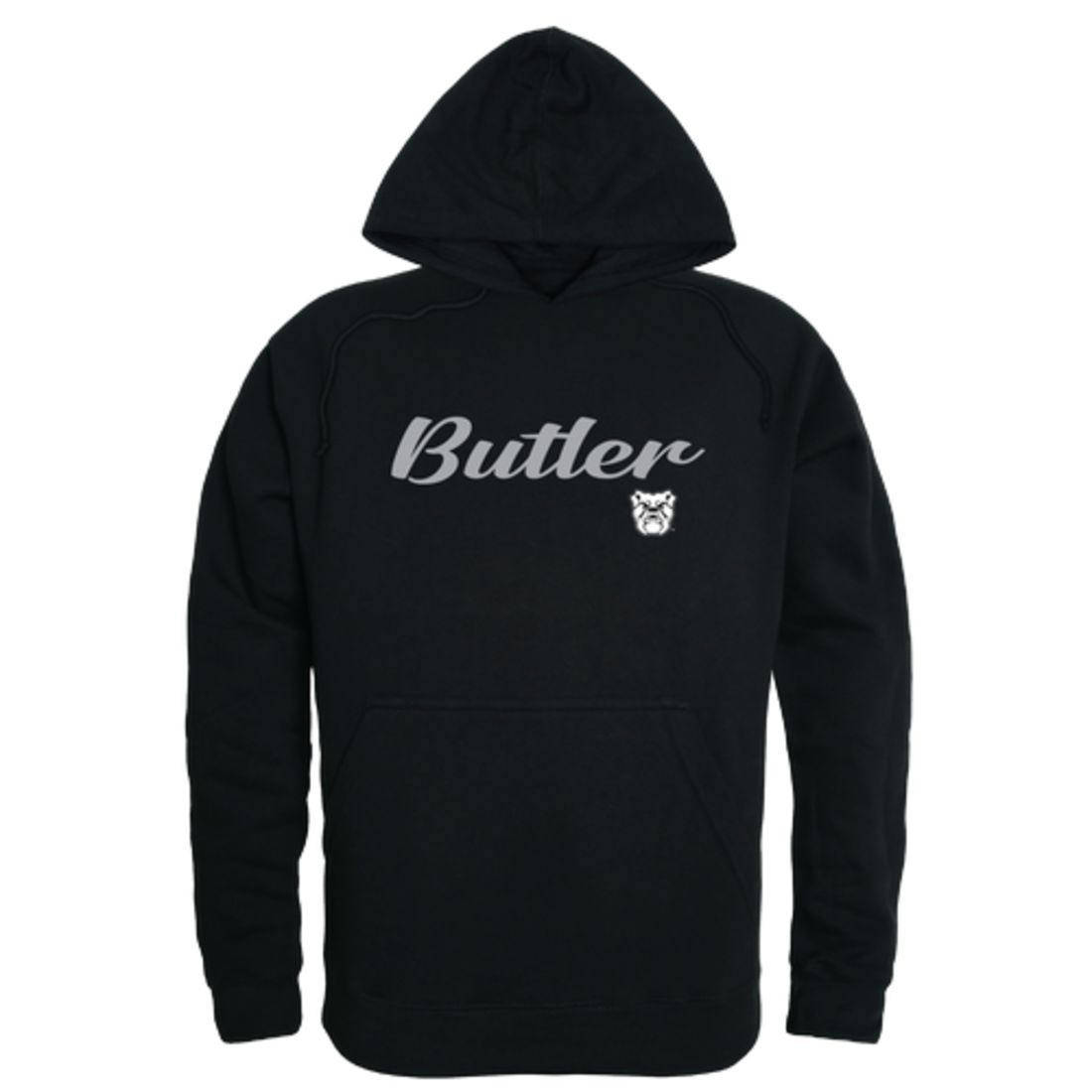 Butler University Bulldog Mens Script Hoodie Sweatshirt Black-Campus-Wardrobe