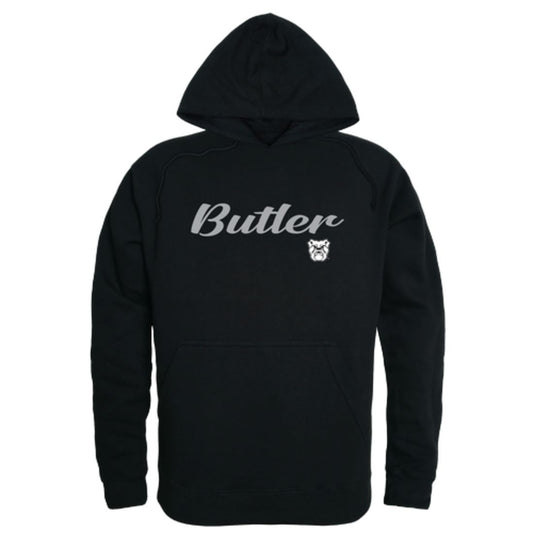 Butler University Bulldog Mens Script Hoodie Sweatshirt Black-Campus-Wardrobe