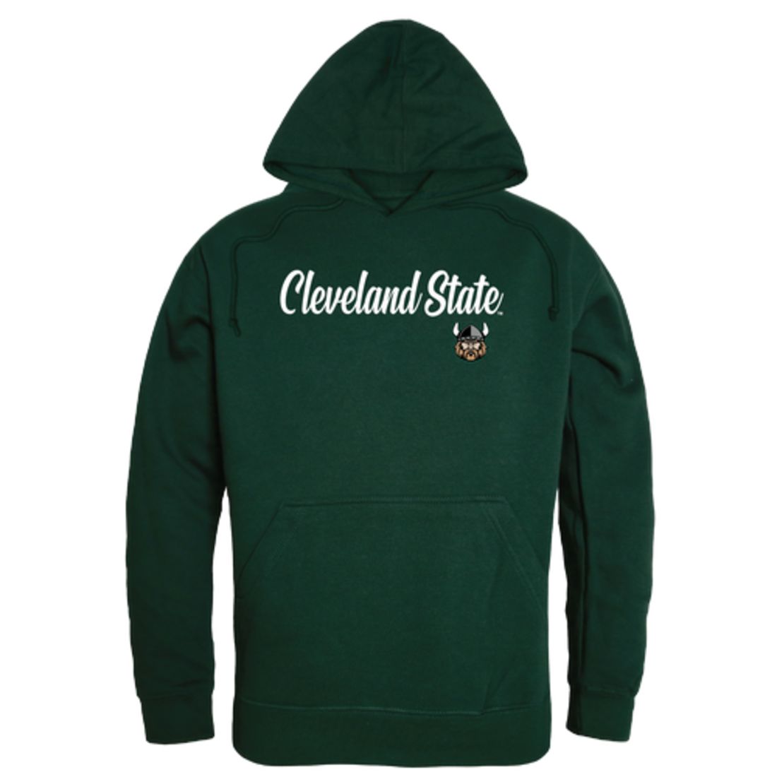 CSU Cleveland State University Vikings Mens Script Hoodie Sweatshirt Black-Campus-Wardrobe