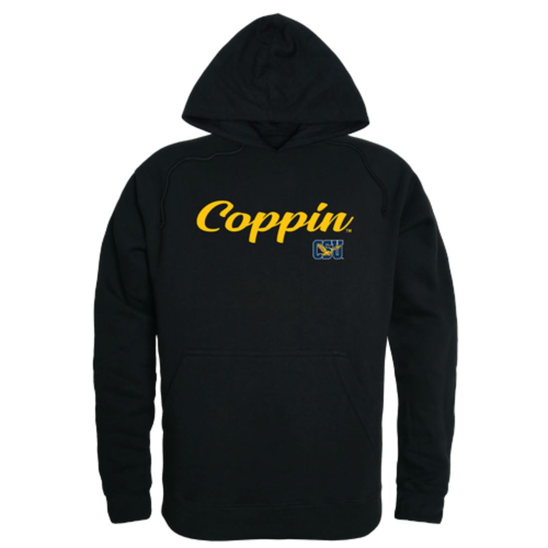 CSU Coppin State University Eagles Mens Script Hoodie Sweatshirt Black-Campus-Wardrobe