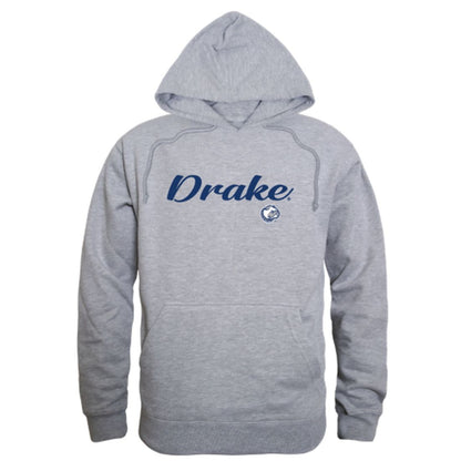 Drake University Bulldogs Mens Script Hoodie Sweatshirt Black-Campus-Wardrobe