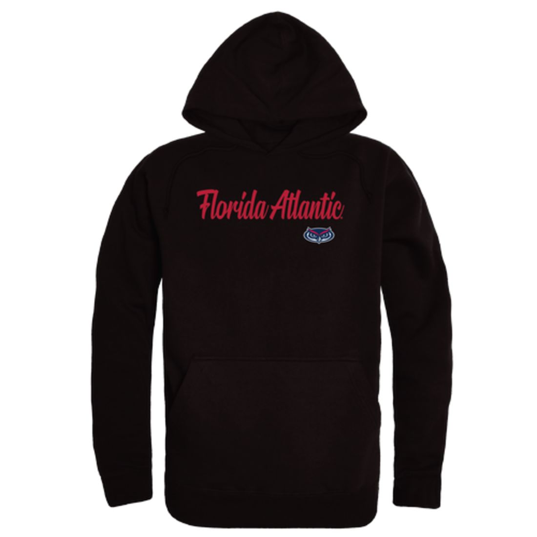 FAU Florida Atlantic University Owls Mens Script Hoodie Sweatshirt Black-Campus-Wardrobe