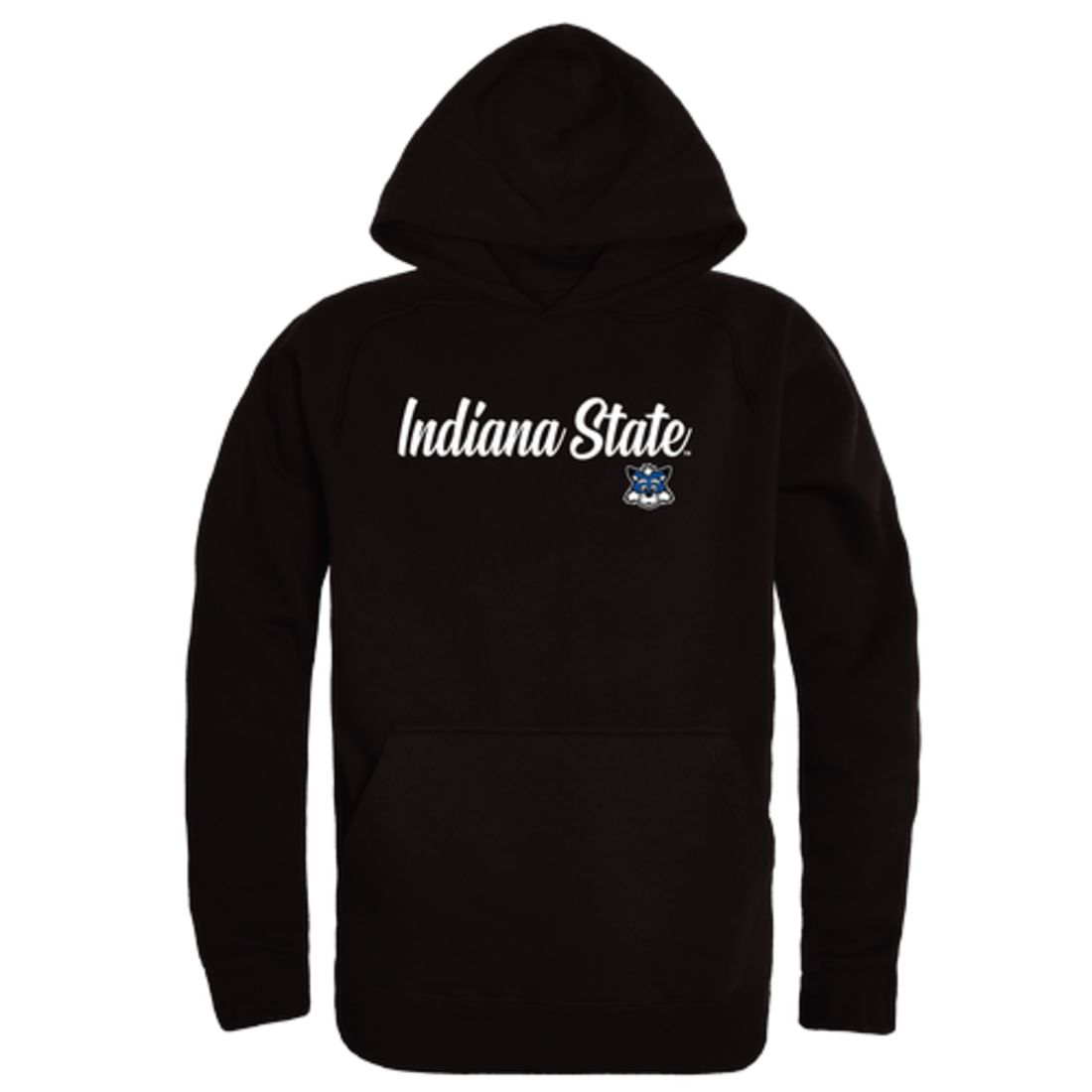 ISU Indiana State University Sycamores Mens Script Hoodie Sweatshirt Black-Campus-Wardrobe