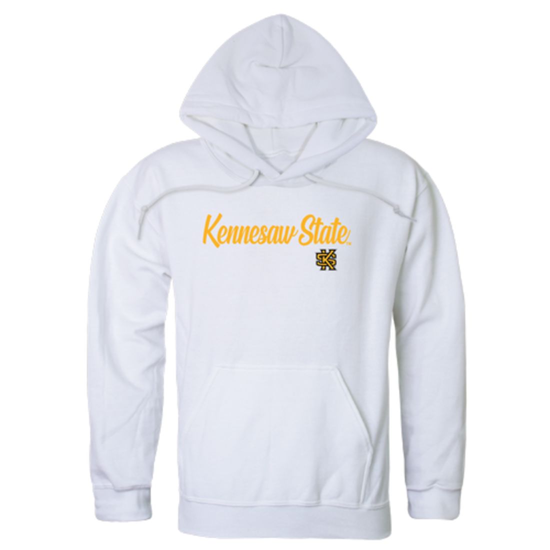 KSU Kennesaw State University Owls Mens Script Hoodie Sweatshirt Black-Campus-Wardrobe