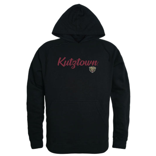Kutztown University of Pennsylvania Golden Bears Mens Script Hoodie Sweatshirt Black-Campus-Wardrobe