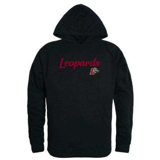 Lafayette College Leopards Mens Script Hoodie Sweatshirt Black-Campus-Wardrobe