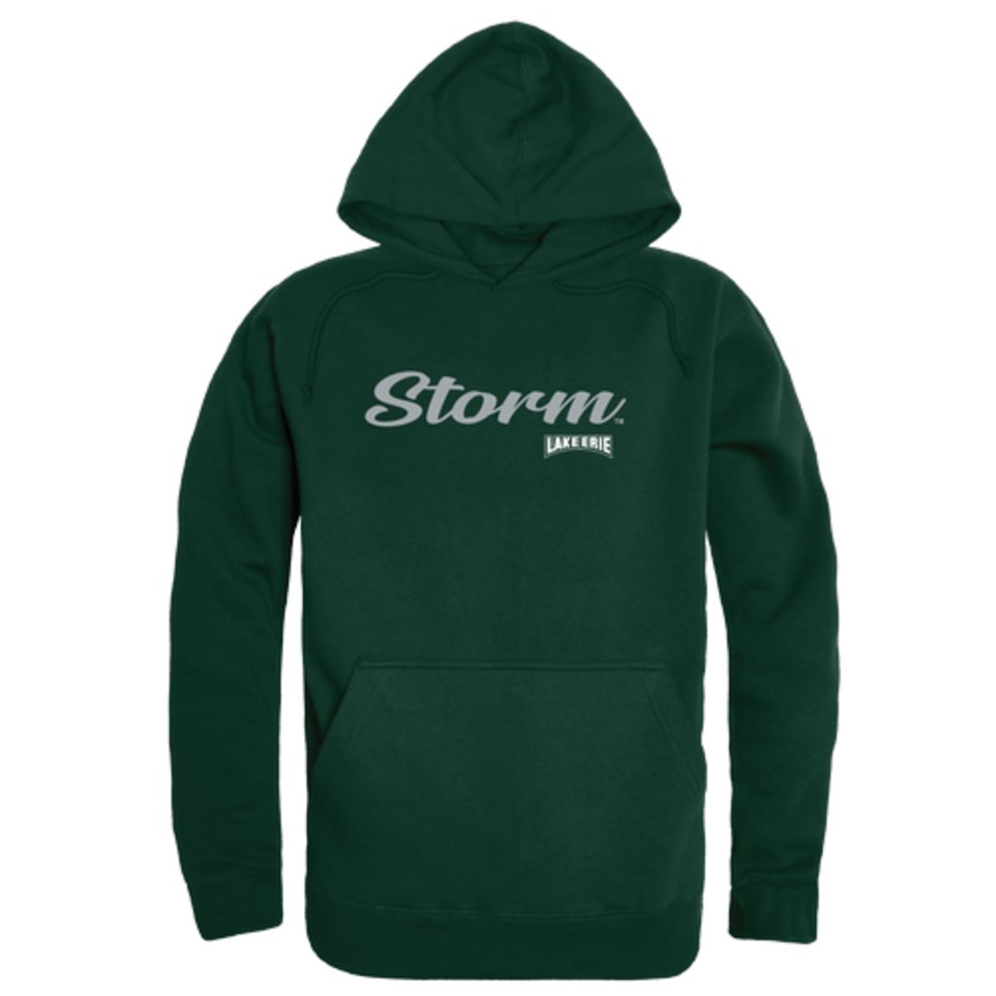 Lake Erie College Storm Mens Script Hoodie Sweatshirt Black-Campus-Wardrobe