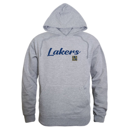 Mouseover Image, LSSU Lake Superior State University Lakers Mens Script Hoodie Sweatshirt Black-Campus-Wardrobe