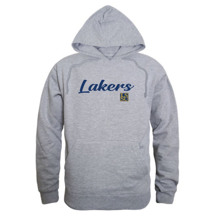 LSSU Lake Superior State University Lakers Mens Script Hoodie Sweatshirt Black-Campus-Wardrobe