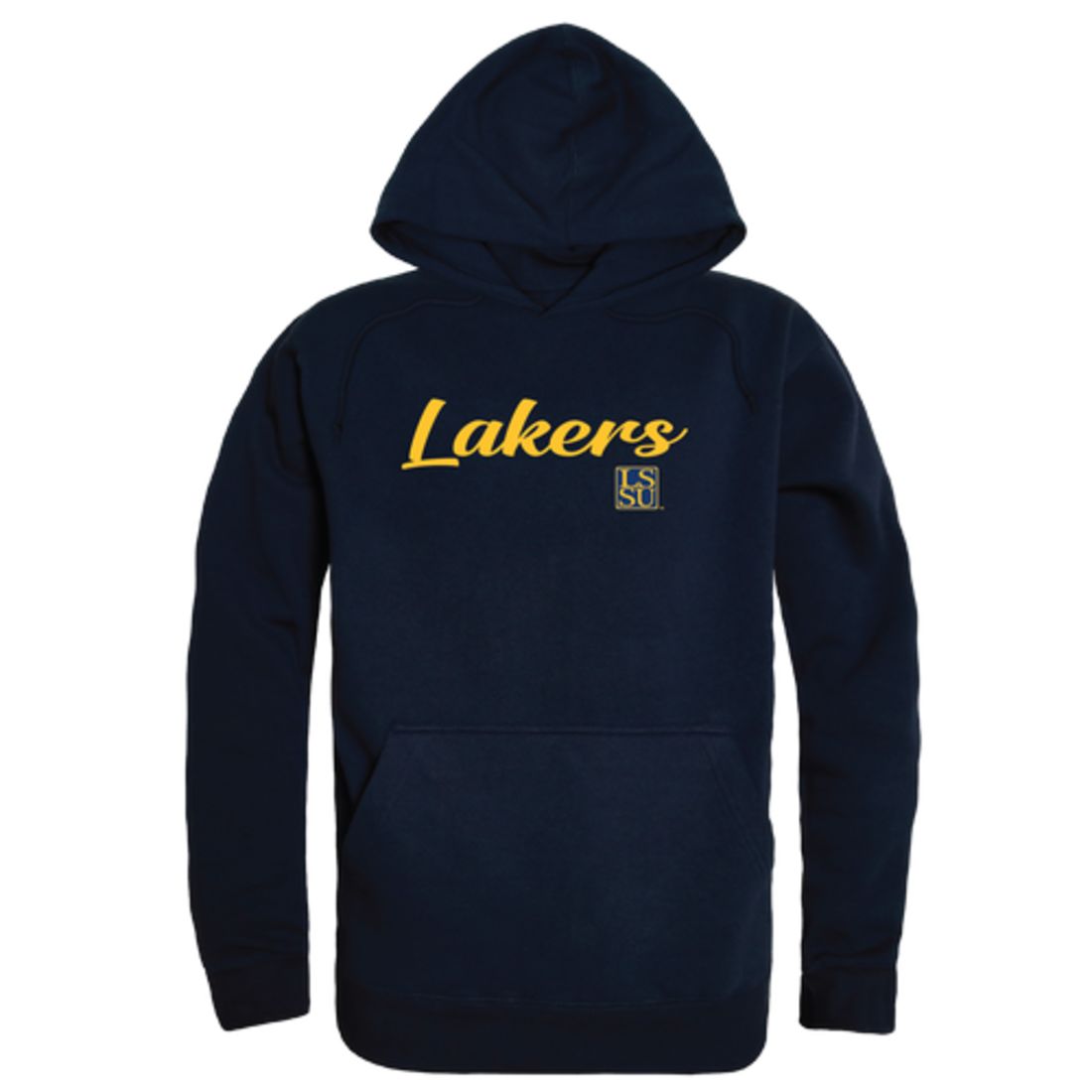 LSSU Lake Superior State University Lakers Mens Script Hoodie Sweatshirt Black-Campus-Wardrobe