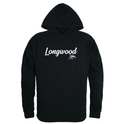 Longwood University Lancers Mens Script Hoodie Sweatshirt Black-Campus-Wardrobe
