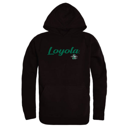 Loyola University Maryland Greyhounds Mens Script Hoodie Sweatshirt Black-Campus-Wardrobe