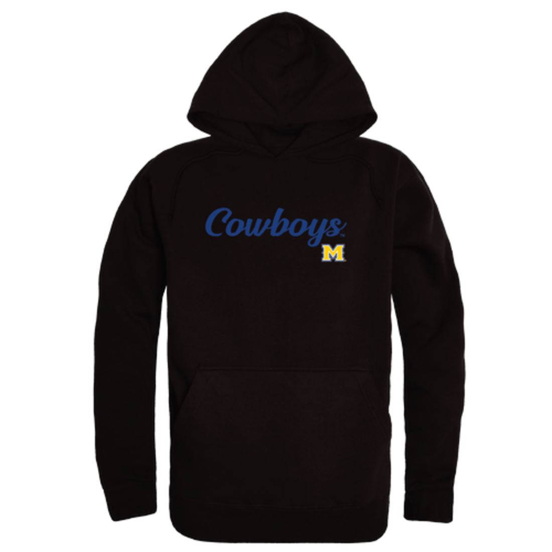 McNeese State University Cowboys and Cowgirls Mens Script Hoodie Sweatshirt Black-Campus-Wardrobe