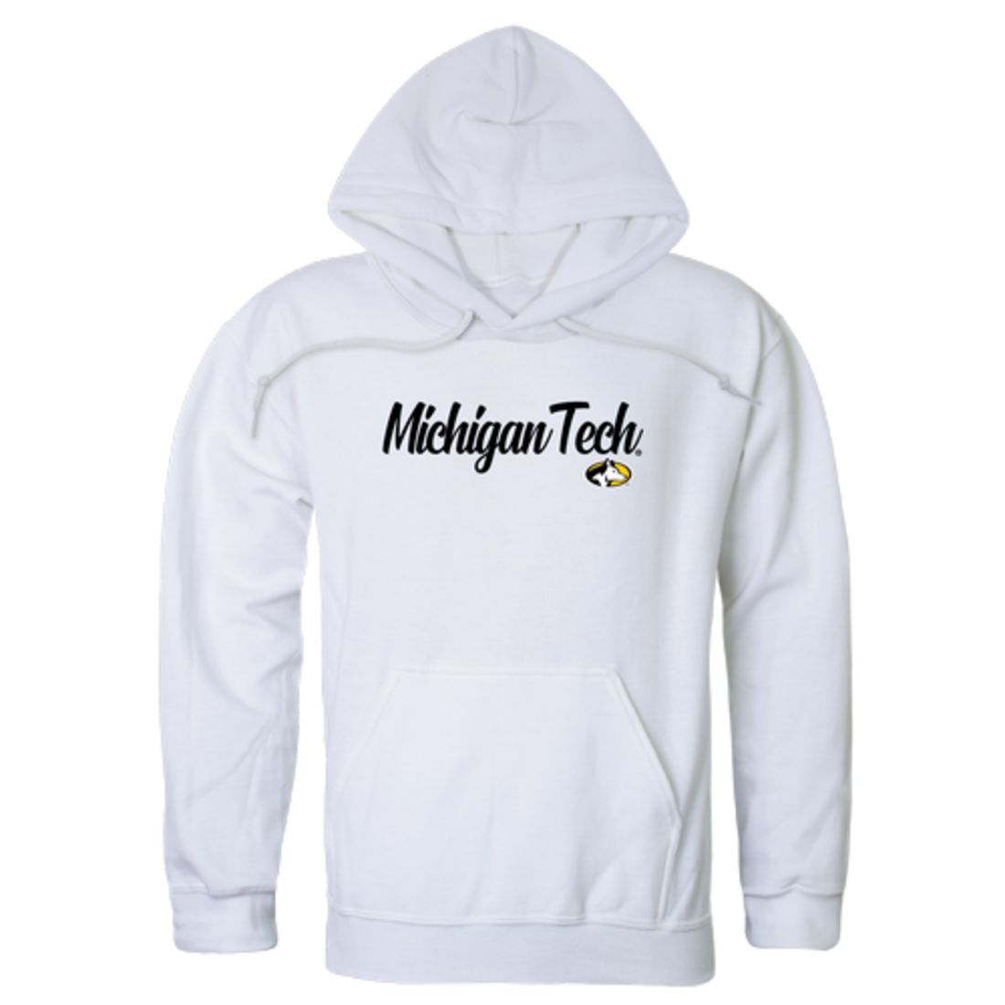 Michigan Technological University Huskies Mens Script Hoodie Sweatshirt Black-Campus-Wardrobe