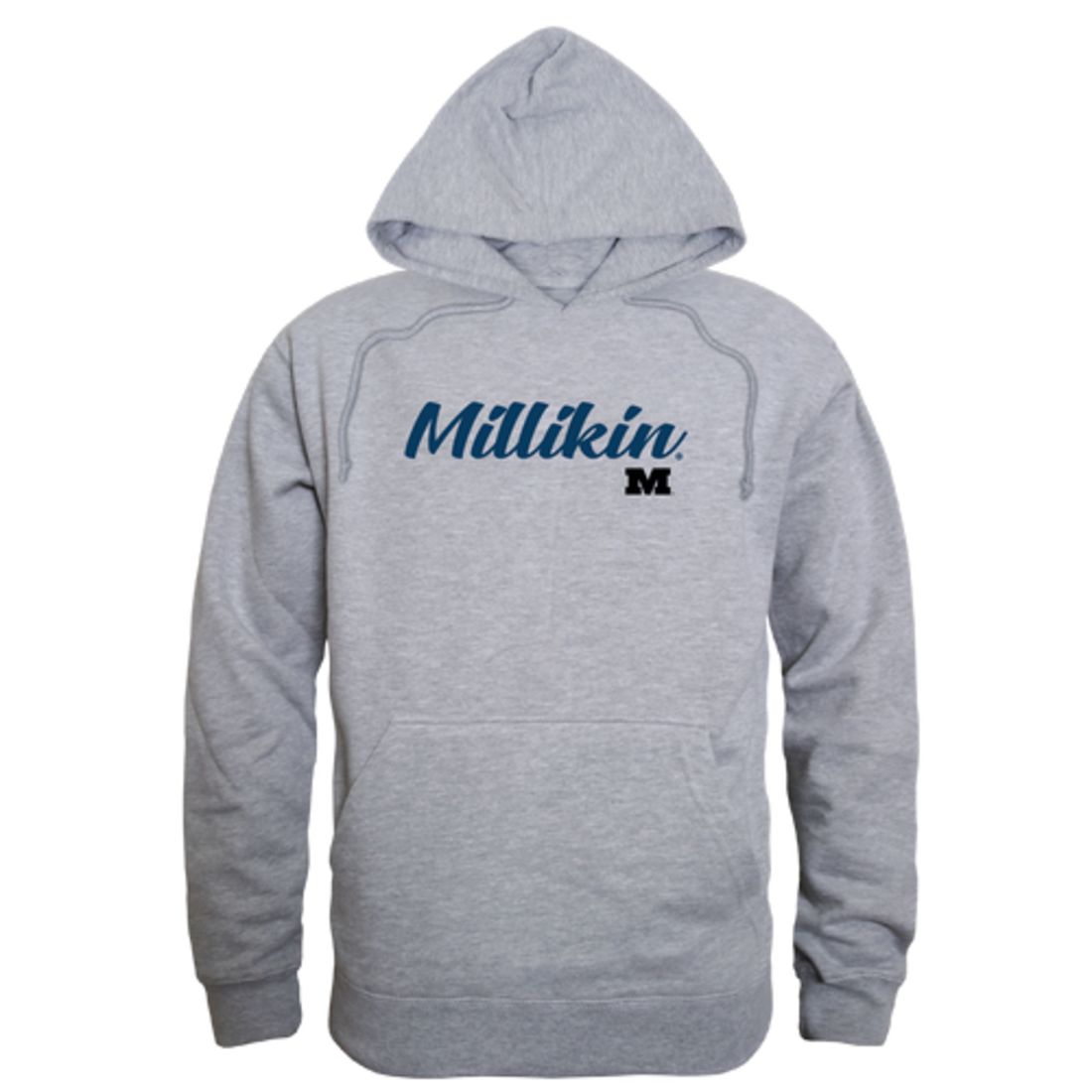 Millikin University Big Blue Mens Script Hoodie Sweatshirt Black-Campus-Wardrobe